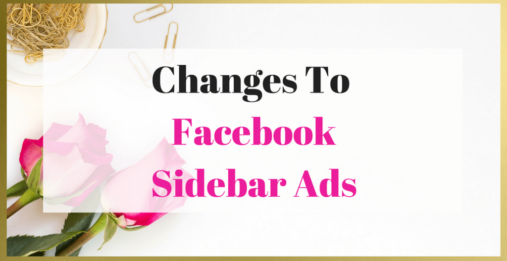 Changes to Facebook Right Hand Column Sidebar Ads onize